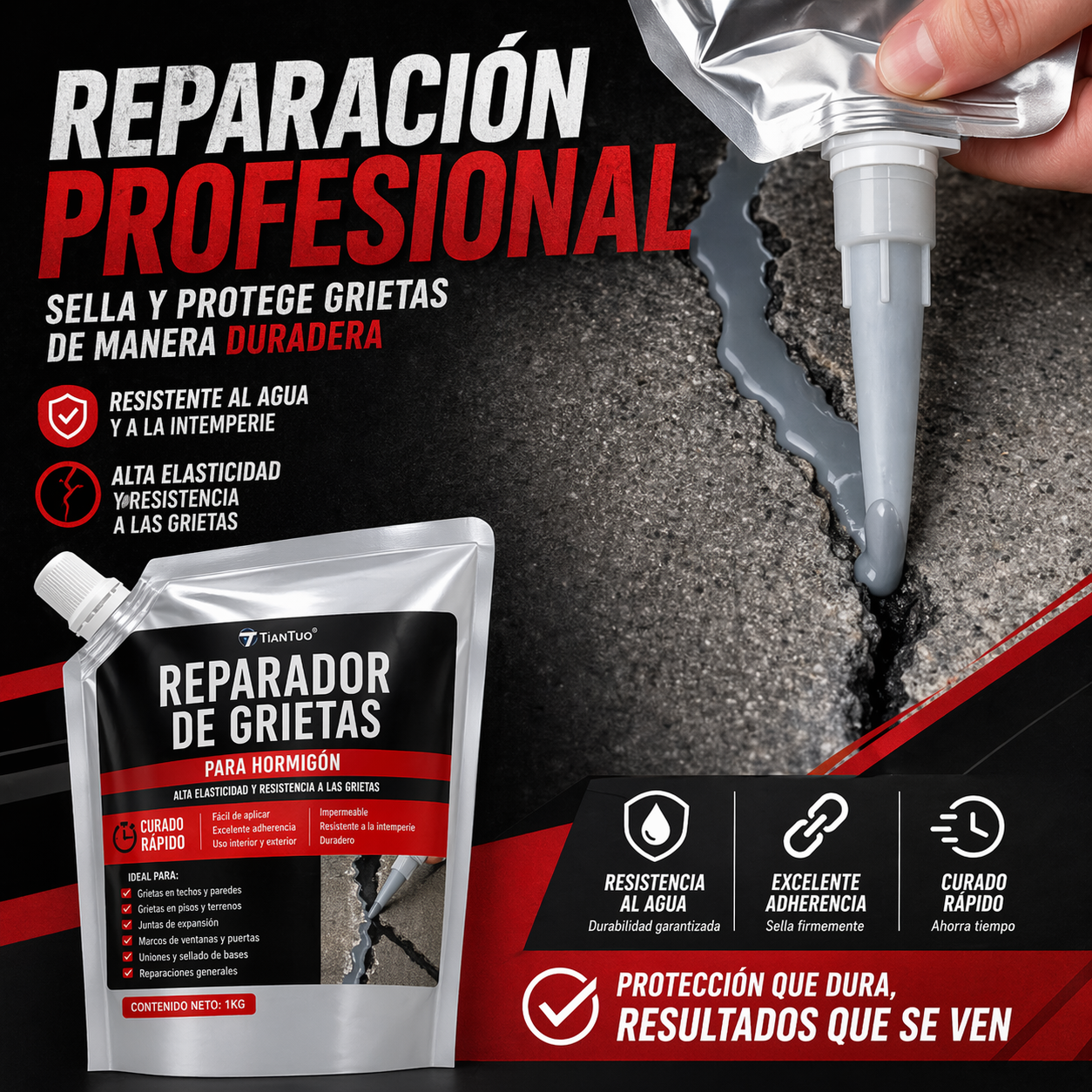 Pegamento Para Reparar Grietas 500g