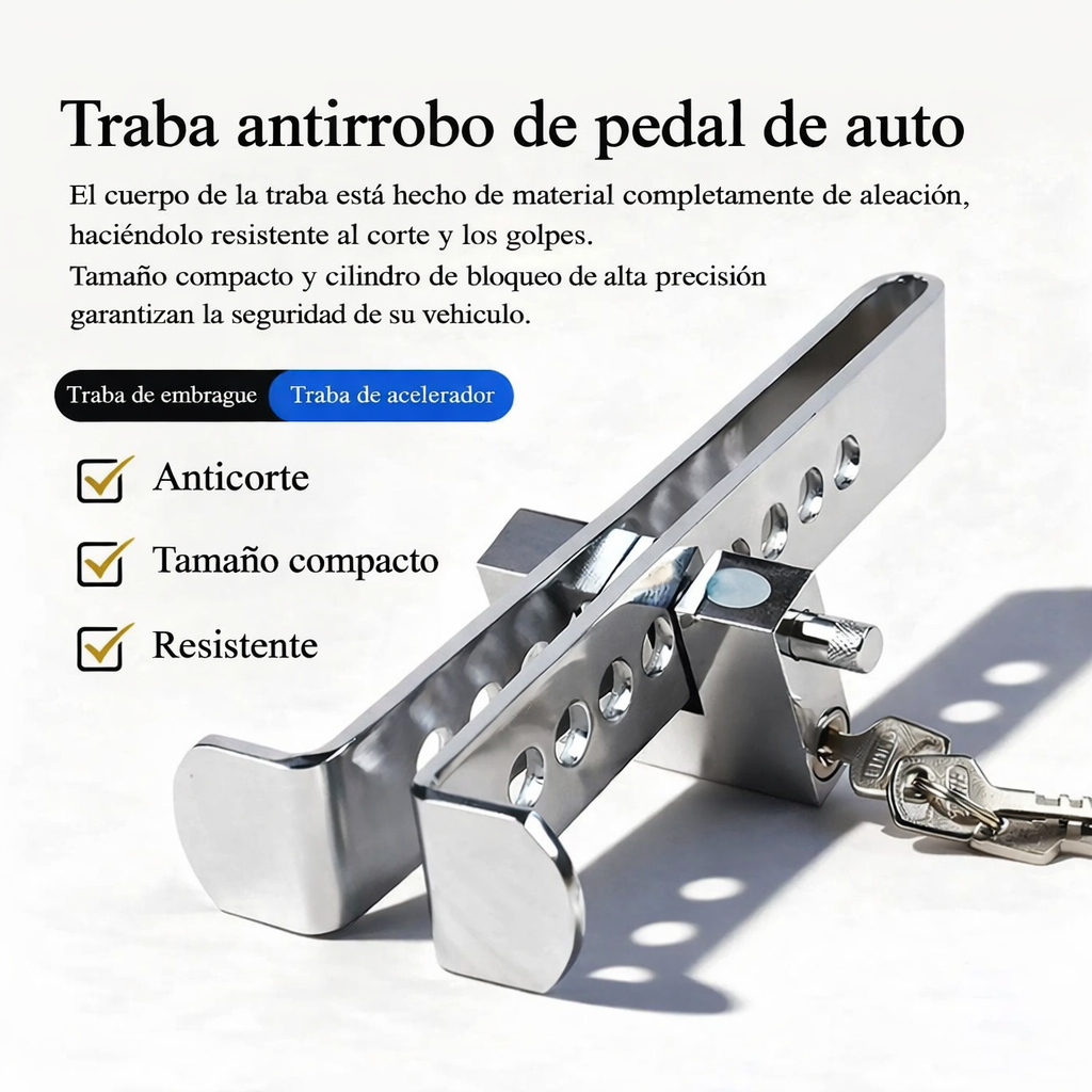 TRABA PEDAL  ANTIRROBO AUTOMÓVIL