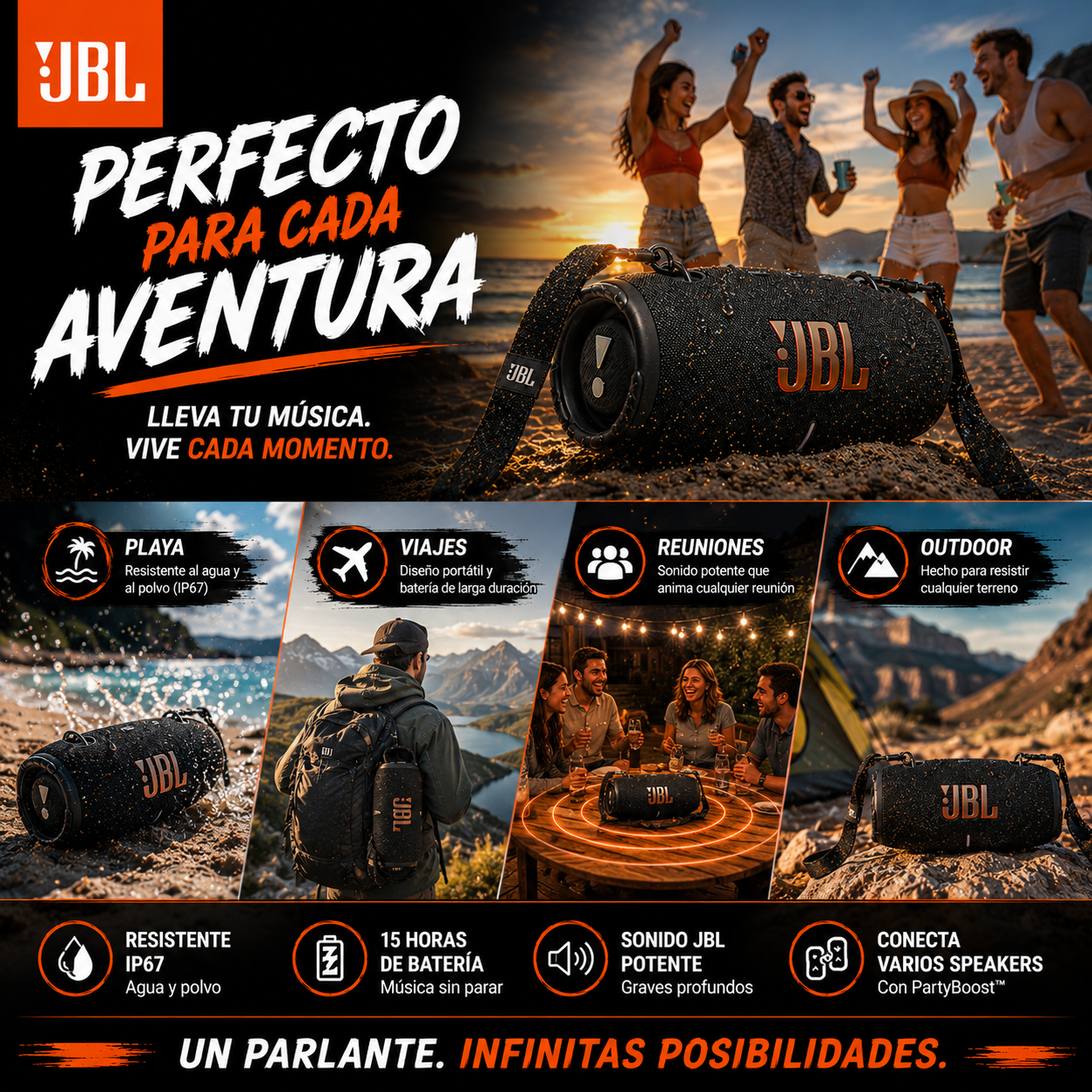 Parlante Xtreme 3 para disfrutar en cualquier lugar+ ENVÍO GRATIS 🚚