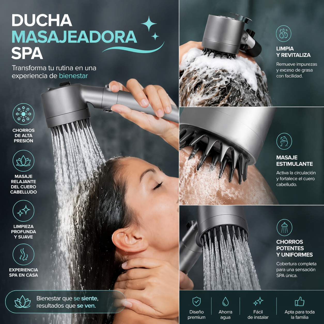 DUCHA MASAJEADORA SPA + ENVÍO GRATIS 🚚