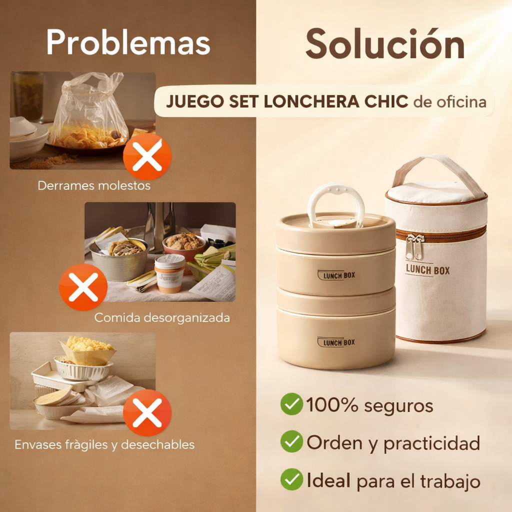 JUEGO SET LONCHERA CHIC